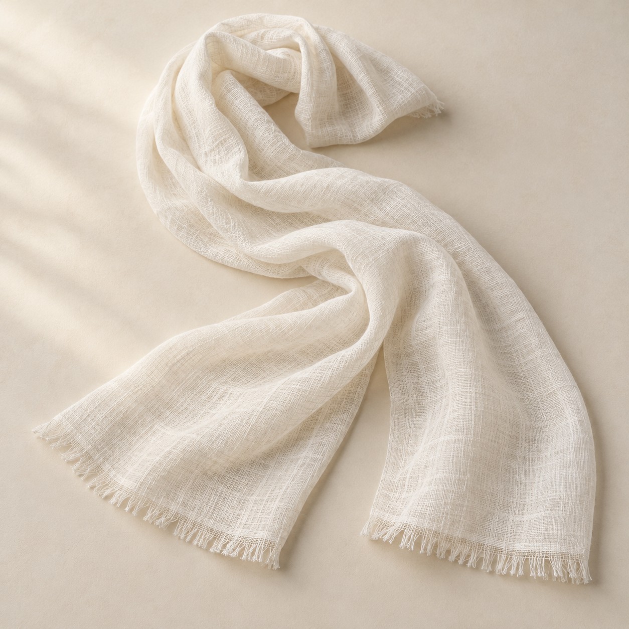 Chalk white Chalk Linen Scarf